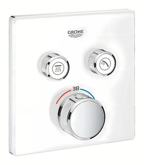 Potinkinė termostatinė dušo maišytuvas Grohe Grohtherm smartcontrol, Moon White apdailos, su smartcontrol valdymu.