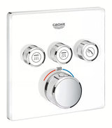 Potinkinė termostatinė dušo maišytuvas Grohe Grohtherm smartcontrol, Moon White spalvos, su trimis ventiliais