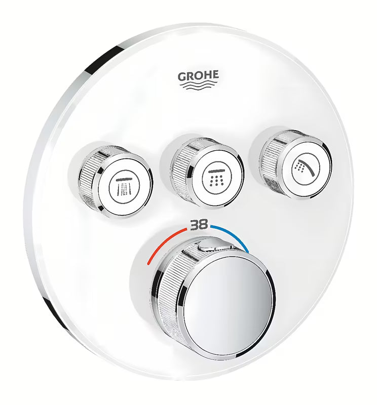 Potinkinė termostatinė dušo maišytuvas Grohe Grohtherm smartcontrol, apdaila – Moon White