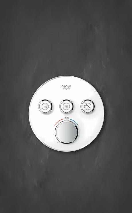 Potinkinė termostatinė dušo maišytuvas Grohe Grohtherm smartcontrol, apdaila – Moon White