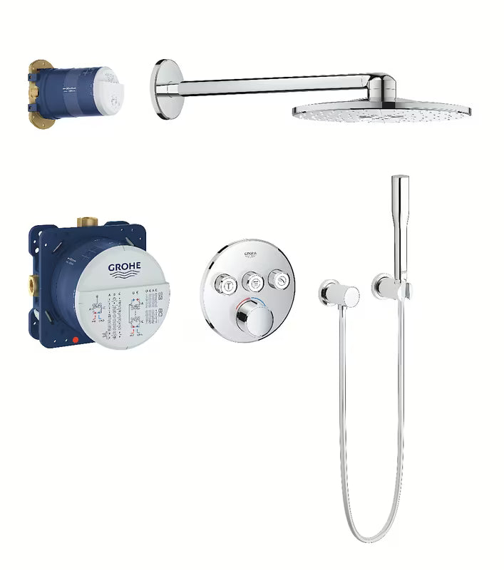 Potinkinis dušo sistema Grohe Smart Control, chromuotas, su viršutiniu dušu Rainshower ir rankiniu dušu