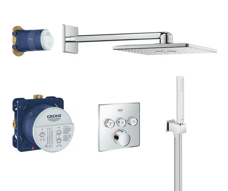 Potinkinis dušo sistema Grohe Smart Control chromo spalvos, su viršutiniu ir rankiniu dušu