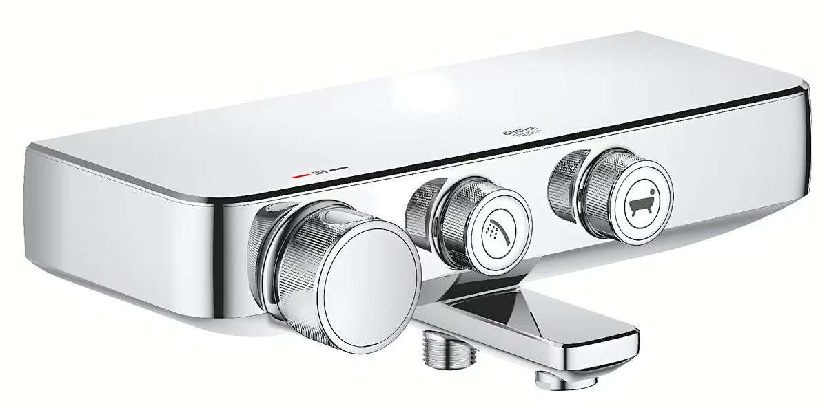 Chromo spalvos termostatinė vonios maišytuvas Grohe Grohtherm smartcontrol pro su perjungimu tarp vonios ir dušo