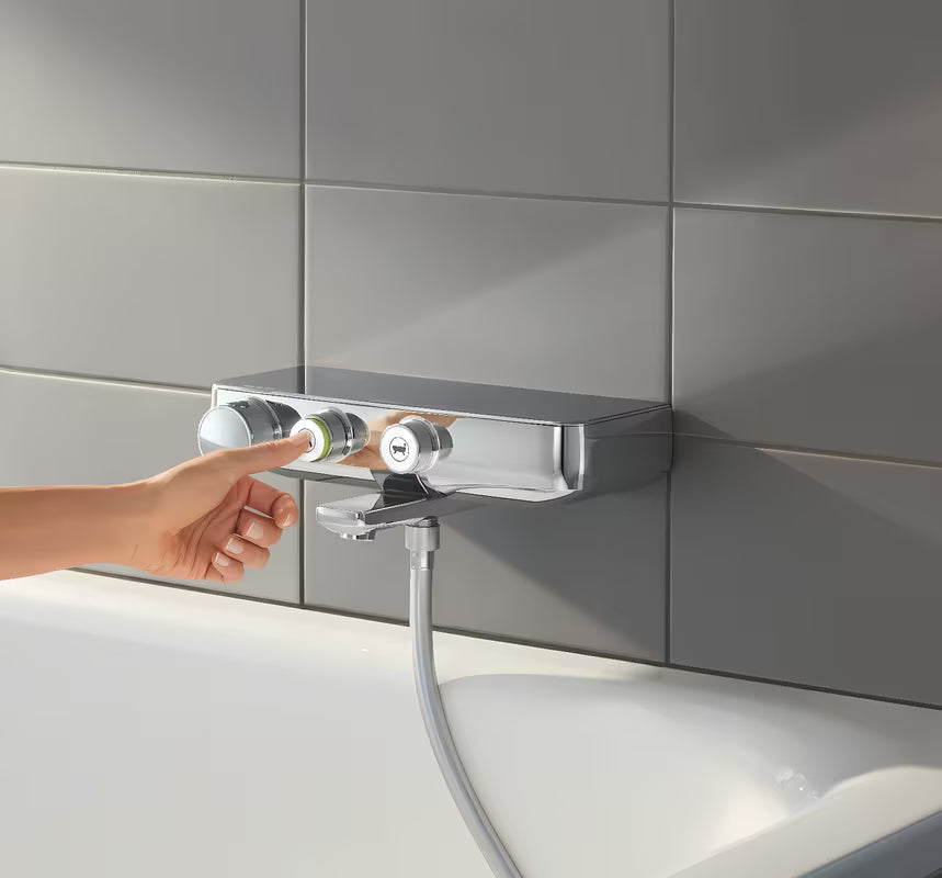 Chromo spalvos termostatinė vonios maišytuvas Grohe Grohtherm smartcontrol pro su perjungimu tarp vonios ir dušo