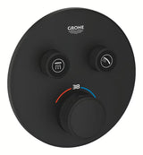 Potinkinė dušo maišytuvas Grohe smartcontrol, phantom black apdaila, su mygtukiniu valdymu