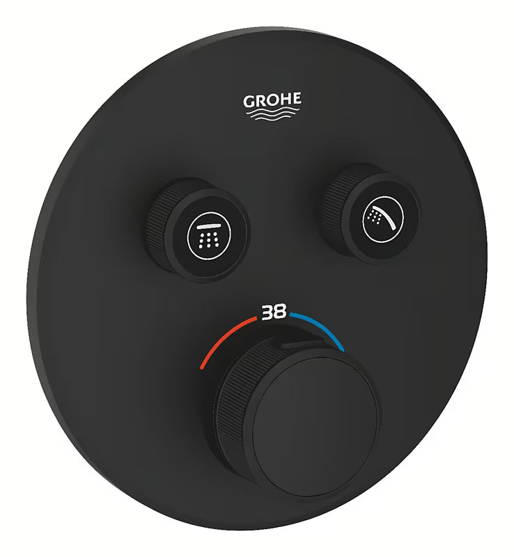Potinkinė dušo maišytuvas Grohe smartcontrol, phantom black apdaila, su mygtukiniu valdymu