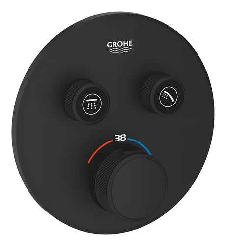 Potinkinė dušo maišytuvas Grohe smartcontrol, phantom black apdaila, su mygtukiniu valdymu