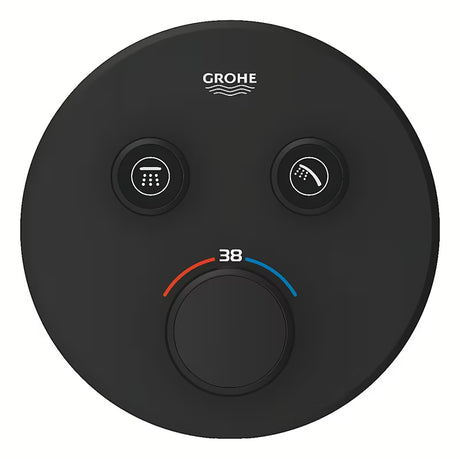 Potinkinė dušo maišytuvas Grohe smartcontrol, phantom black apdaila, su mygtukiniu valdymu