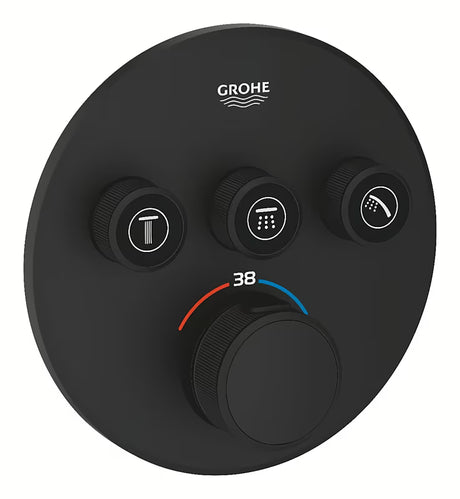 Potinkinė dušo maišytuvas Grohe smartcontrol, phantom black apdaila, su mygtukiniu valdymu