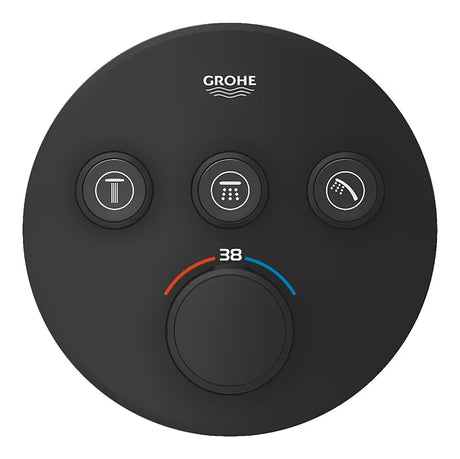 Potinkinė dušo maišytuvas Grohe smartcontrol, phantom black apdaila, su mygtukiniu valdymu