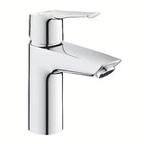 Chromuotas svirtinis praustuvo maišytuvas Grohe Start su vandens taupymo funkcija ir spaudžiamuoju dugno vožtuvu