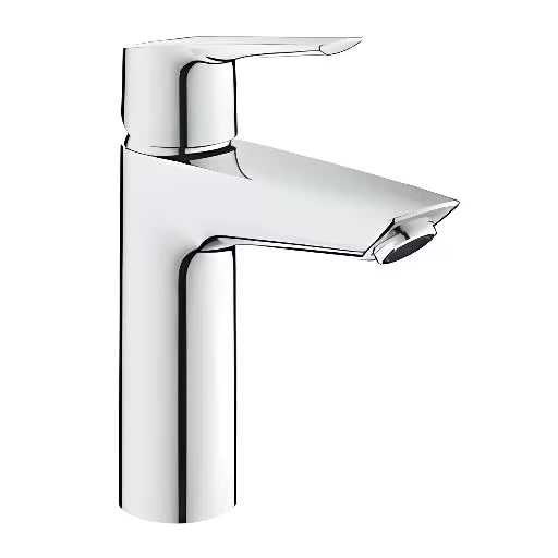 Chromuotas svirtinis praustuvo maišytuvas Grohe Start su click-clack su vandens taupymo aeratoriumi
