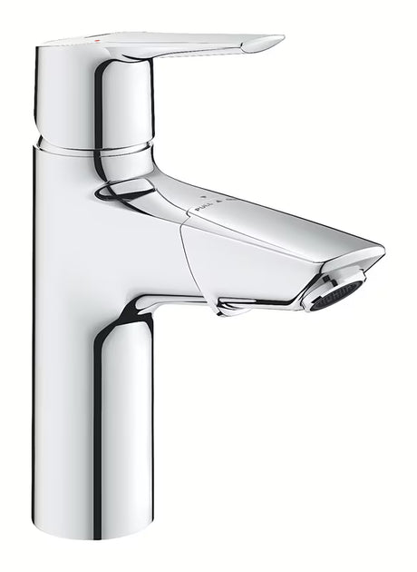 Chromuotas praustuvo maišytuvas Grohe Start su svirtiniu valdymu ir ištraukiama dušo galvute.