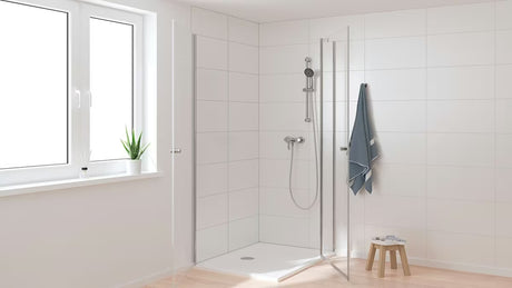 Svirtinis sieninė dušo maišytuvas Grohe Start chromo apdailos su Grohe SilkMove technologija