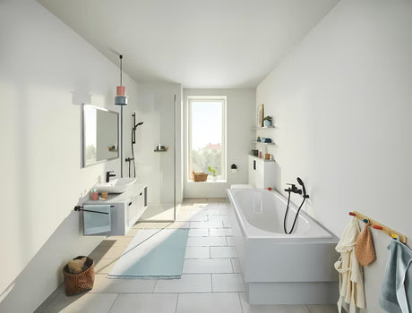 Grohe Start rankšluosčio laikiklis matinės juodos spalvos, su dviem pasukamais strypais ir paslėptu tvirtinimu