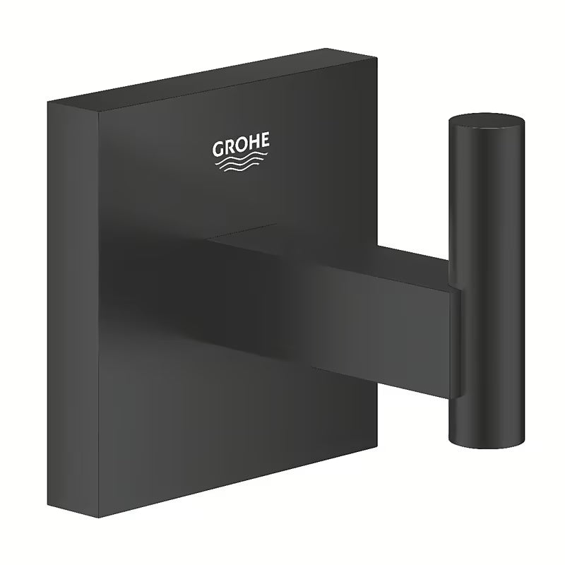 Vonios kambario kabliukas Grohe Start Cube matinės juodos spalvos, su paslėptu tvirtinimu