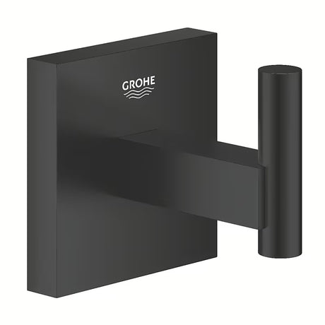 Vonios kambario kabliukas Grohe Start Cube matinės juodos spalvos, su paslėptu tvirtinimu