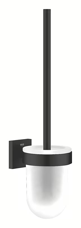 Sieninė WC šepetys Grohe Start Cube matinės juodos spalvos, su paslėptu tvirtinimu