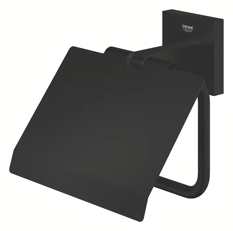 Grohe Start Cube tualetinio popieriaus laikiklis su dangteliu matinės juodos spalvos, su paslėptu tvirtinimu