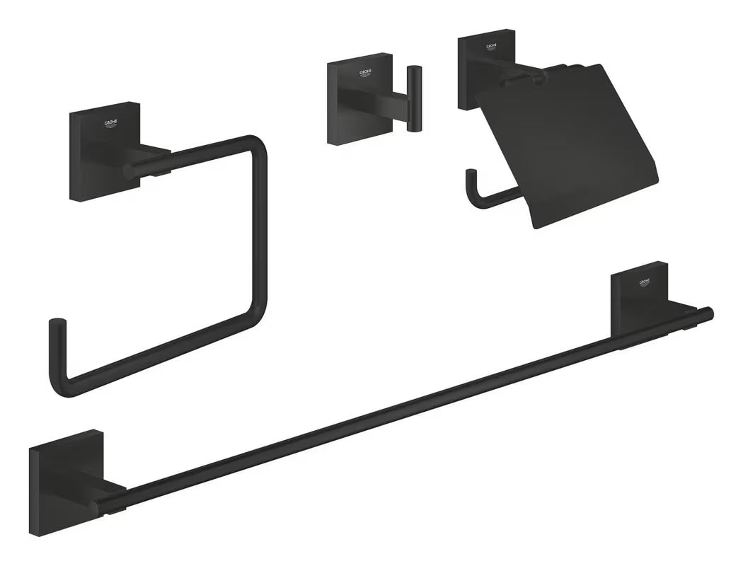 Grohe Start Cube vonios aksesuarų rinkinys matinės juodos spalvos, su paslėptu tvirtinimu