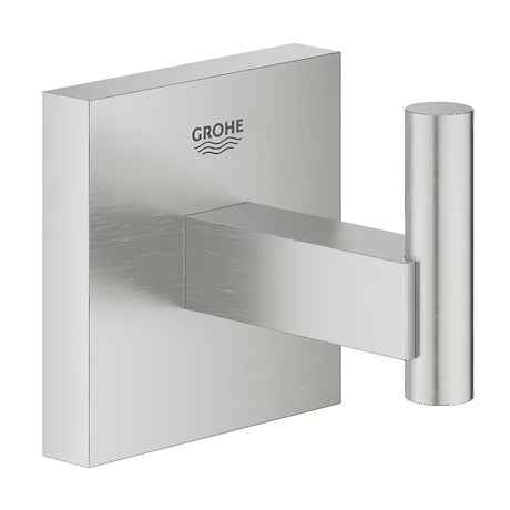 Metalinis vonios kambario kabliukas Grohe Start Cube Accessories, supersteel apdailos, su paslėptu tvirtinimu