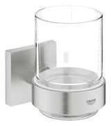 Stiklinė su laikikliu Grohe Start Cube Accessories, supersteel spalvos, su paslėptu tvirtinimu