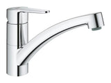 Chromuotas svirtinis virtuvinis maišytuvas Grohe Start Eco su žemu pasukamu snapu