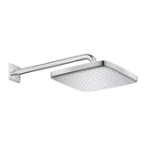 Chromo spalvos viršutinis dušas Grohe Tempesta 250 Cube su sieniniu dušo laikikliu ir Rain srove