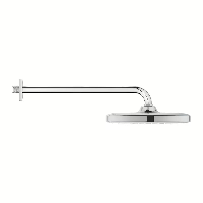 Chromo spalvos viršutinis dušas Grohe Tempesta 250 Cube su sieniniu dušo laikikliu ir Rain srove
