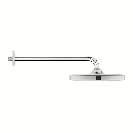 Chromo spalvos viršutinis dušas Grohe Tempesta 250 Cube su sieniniu dušo laikikliu ir Rain srove