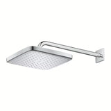 Chromo spalvos viršutinis dušas Grohe Tempesta 250 Cube su sieniniu dušo laikikliu ir Rain srove