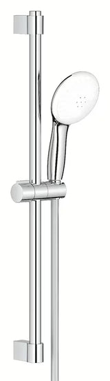 Chromo spalvos dušo komplektas Grohe Tempesta su Water Saving ir DreamSpray technologijomis pro tolygiai vandens srovei.