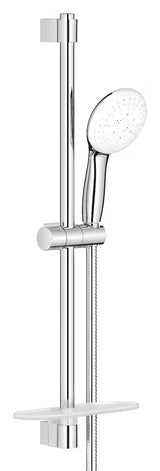 Chromo spalvos dušo komplektas Grohe Tempesta su rankiniu dušu, dušo stovu, metaline žarna ir lentynėle EasyReach