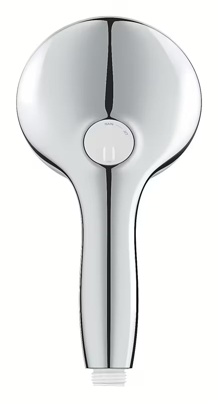 Chromuotas rankinis dušelis Grohe Tempesta su dviem srovėmis: Rain ir Jet, bei Grohe DreamSpray technologija