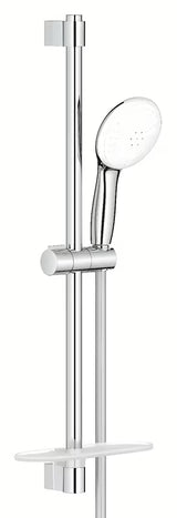Chromuotas dušo komplektas Grohe Tempesta su rankiniu dušu, dušo stovu, žarna ir EasyReach lentynėle