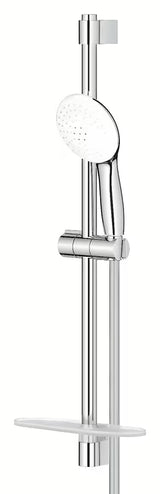 Chromuotas dušo komplektas Grohe Tempesta su rankiniu dušu, dušo stovu, žarna ir EasyReach lentynėle
