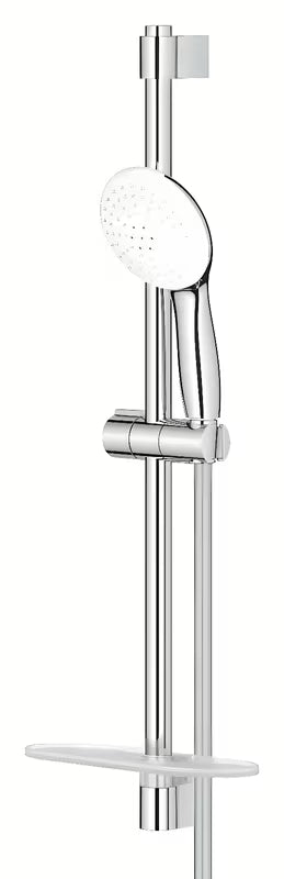 Chromuotas dušo komplektas Grohe Tempesta su rankiniu dušu, dušo stovu, žarna ir EasyReach lentynėle