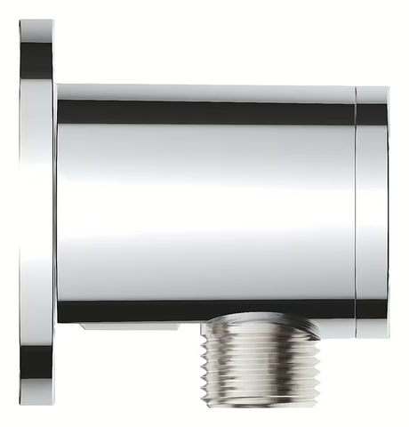 Chromuotas išvadas potinkinis dušai Grohe Tempesta su 1/2“ nutekėjimo lankeliu ir išoriniu sriegiu.