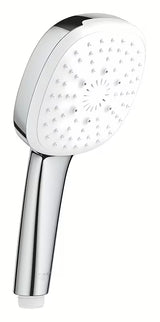 Chromuotas rankinis dušelis Grohe Tempesta Cube su trimis srovėmis: Rain, Jet ir Massage.