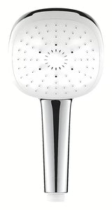 Chromuotas rankinis dušelis Grohe Tempesta Cube su trimis srovėmis: Rain, Jet ir Massage.