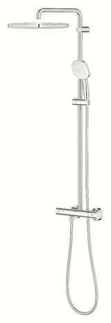 Dušo sistema Grohe Tempesta Cube System su termostatiniu maišytuvu chromo spalvos, su viršutiniu ir rankiniu dušu