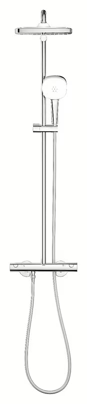 Dušo sistema Grohe Tempesta Cube System su termostatiniu maišytuvu chromo spalvos, su viršutiniu ir rankiniu dušu