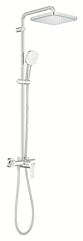 Dušo sistema Grohe Tempesta Cube System chromo spalvos su viršutiniu ir rankiniu dušu