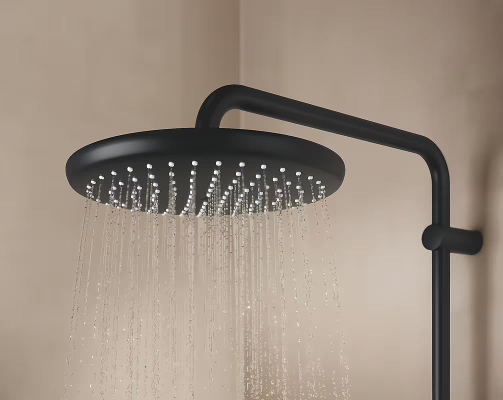Grohe Tempesta System dušo sistema su termostatiniu maišytuvu matinės juodos spalvos