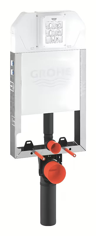Potinkinis bakelis Grohe Uniset Slim pro įmūrijimui su Slim 3–6 l nuleidimo bakeliu ir viršutiniu vandens įvadu.