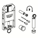 Potinkinis bakelis Grohe Uniset Slim pro įmūrijimui su Slim 3–6 l nuleidimo bakeliu ir viršutiniu vandens įvadu.