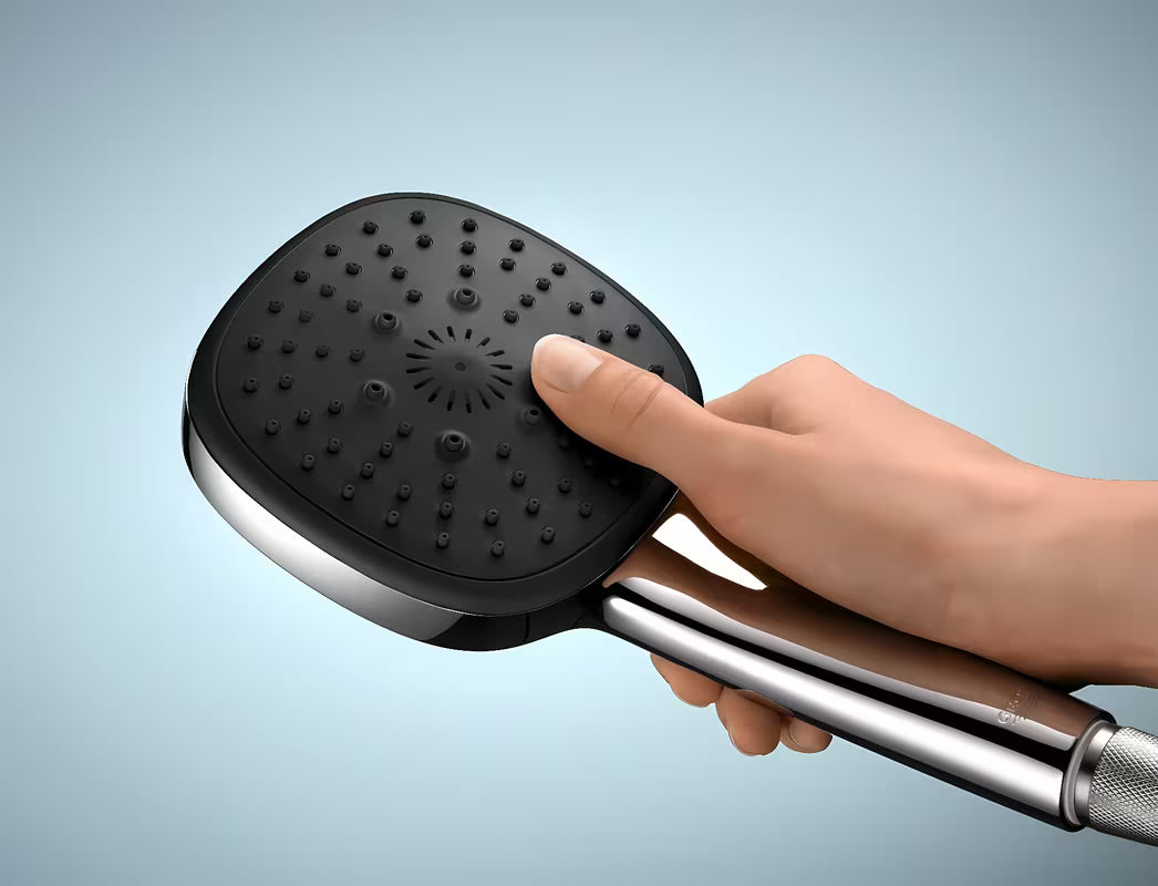 Dušo galvutė Grohe Vitalio Comfort chromo spalvos, su trimis srovėmis: Rain, Jet ir Massage