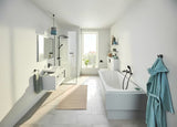 Dušo komplektas Grohe Vitalio Comfort 110 matinės juodos spalvos su rankiniu dušu, 1750 mm žarna ir sieniniu laikikliu.
