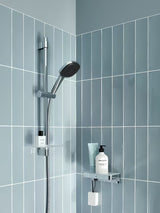 Grohe Vitalio Comfort chromo spalvos dušo komplektas su rankiniu dušeliu, stovu, žarna ir lentynėle