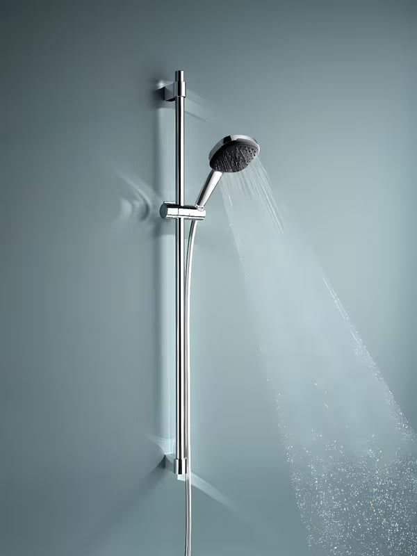 Chromo spalvos dušo komplektas Grohe Vitalio Comfort su rankiniu dušeliu, dušo stovu ir žarna